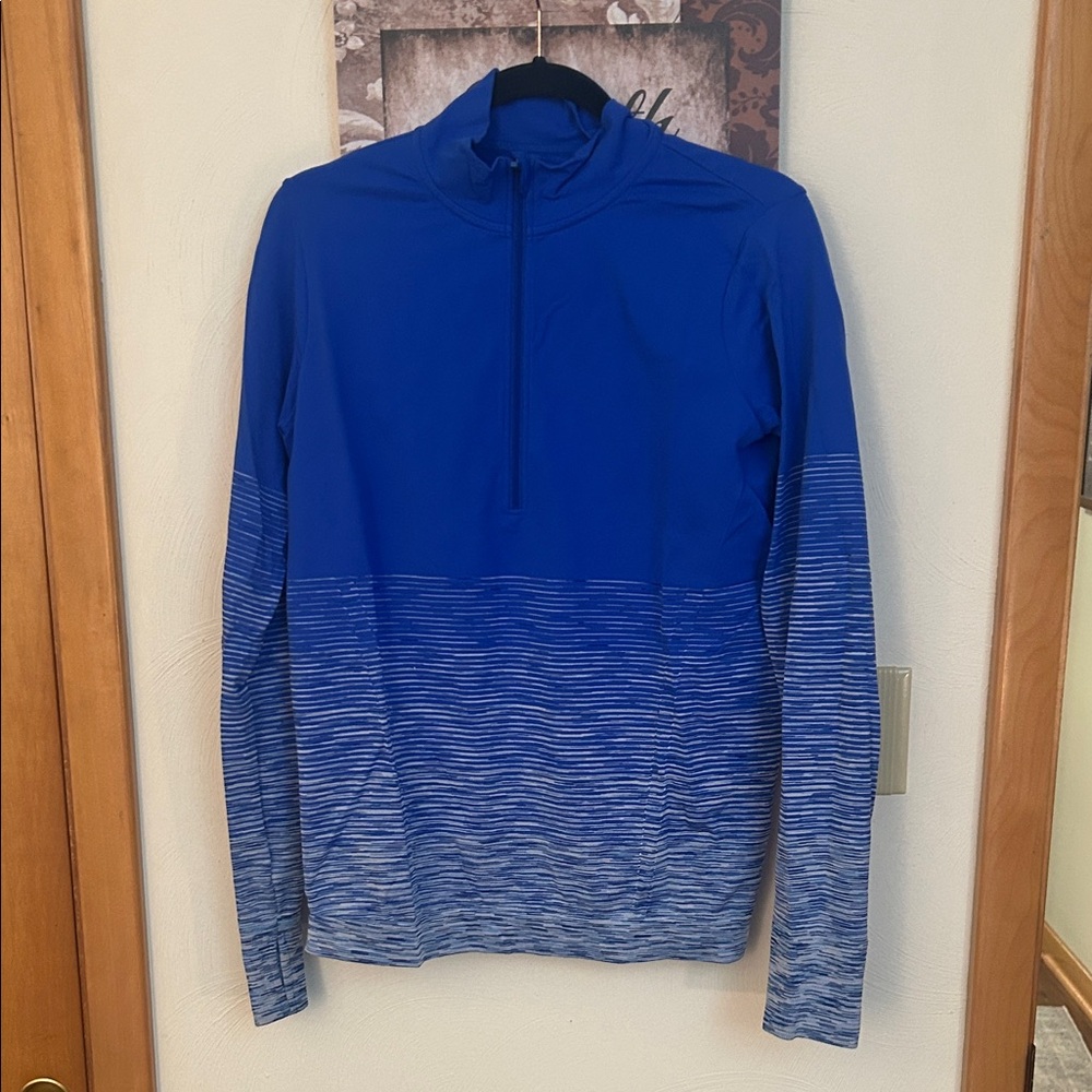Blue and white Xersion quick-dri Quarter-Zip Pullover